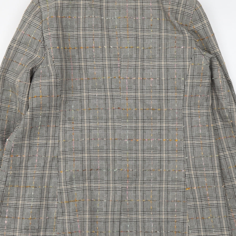 Savanah Miller Womens Grey Plaid Polyester Jacket Suit Jacket Size 14
