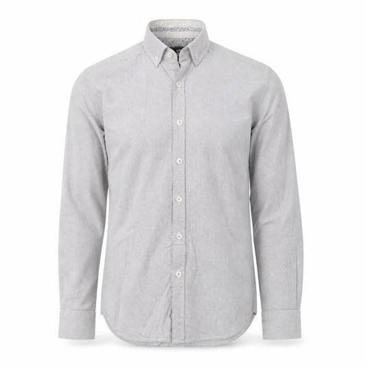 Steel & Jelly Mens Grey Polyester Button-Up Size S Collared Button