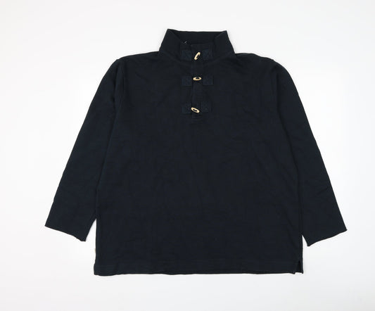 Preworn Mens Blue Cotton Henley Sweatshirt Size L