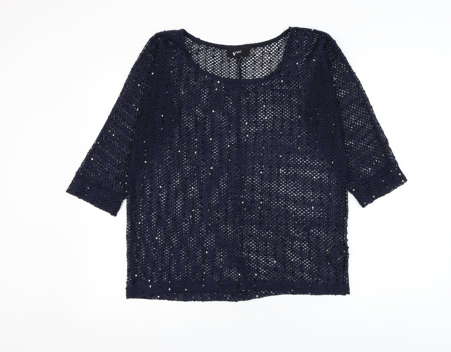 NEXT Womens Blue Round Neck Polyester Pullover Jumper Size 10