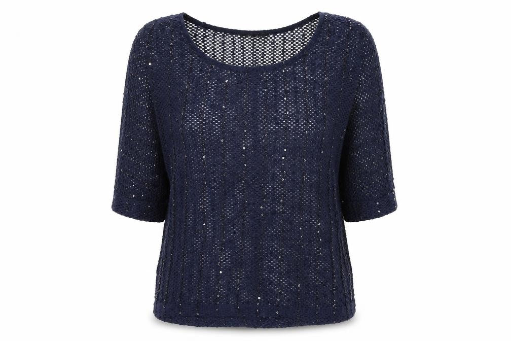 NEXT Womens Blue Round Neck Polyester Pullover Jumper Size 10