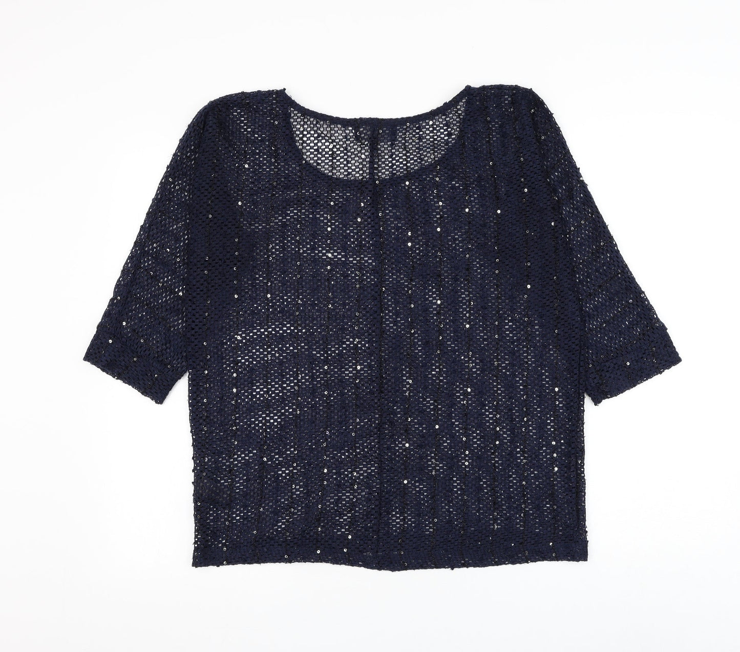 NEXT Womens Blue Round Neck Polyester Pullover Jumper Size 10