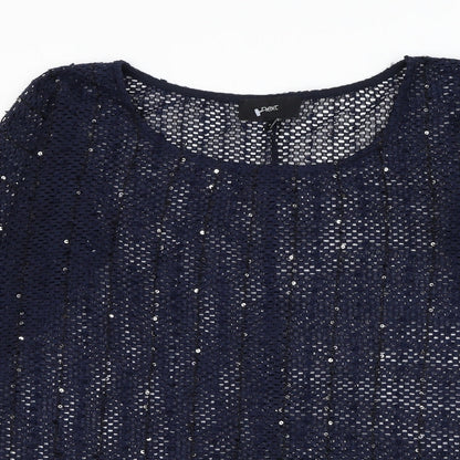 Next Womens Blue Round Neck Polyester Pullover Jumper Size 10