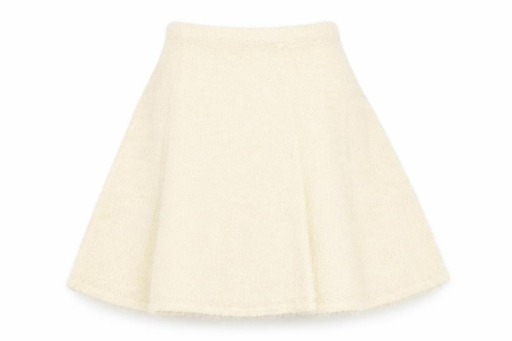 River Island Womens Ivory Polyester Skater Skirt Size 8