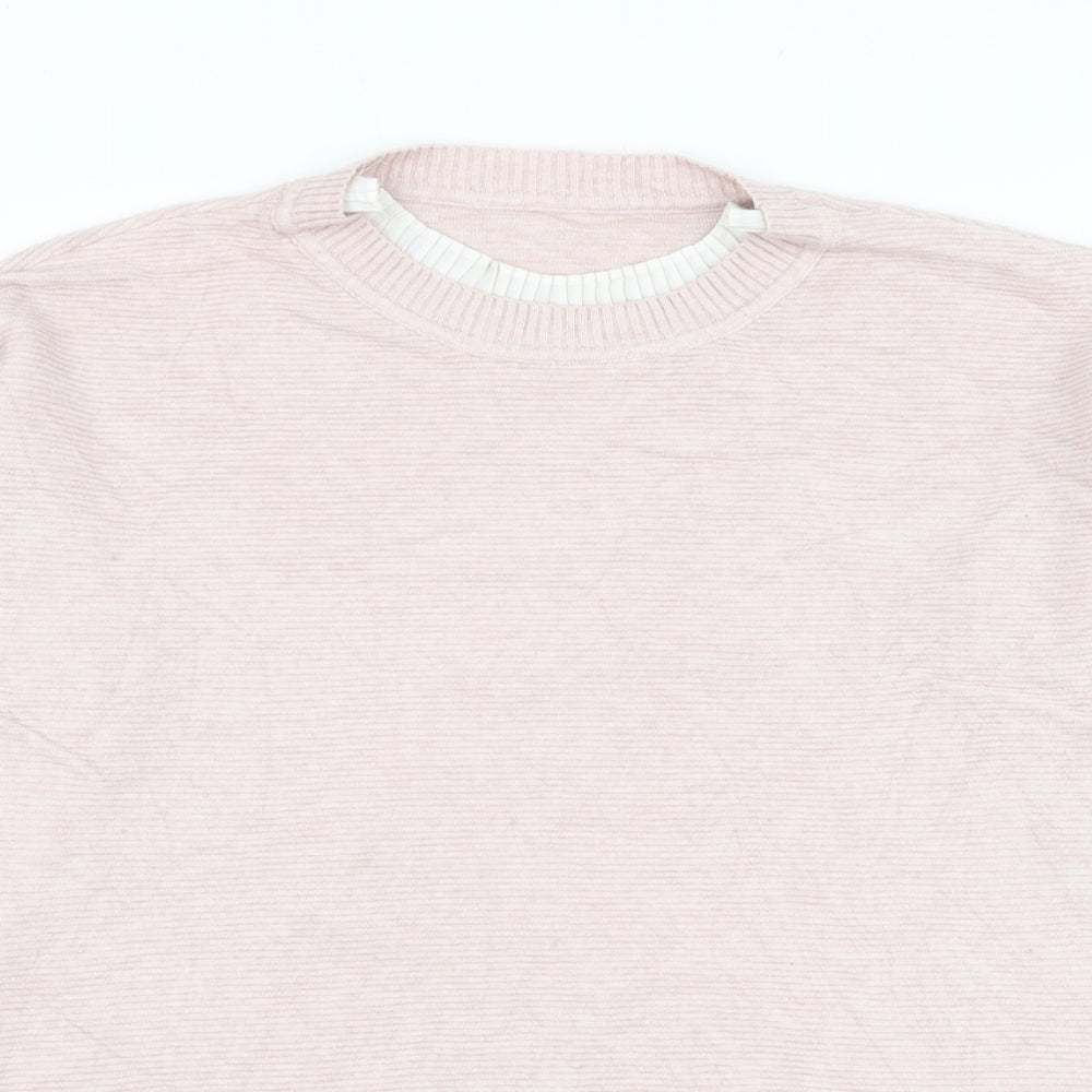 Preworn Womens Pink Round Neck Viscose Pullover Jumper Size L