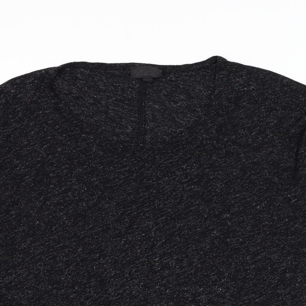 Topshop Womens Black Scoop Neck Viscose Pullover Jumper Size 8