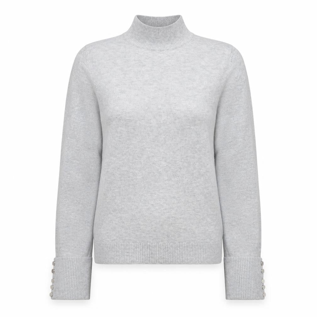Topshop Womens Grey Mock Neck Viscose Pullover Jumper Size 12