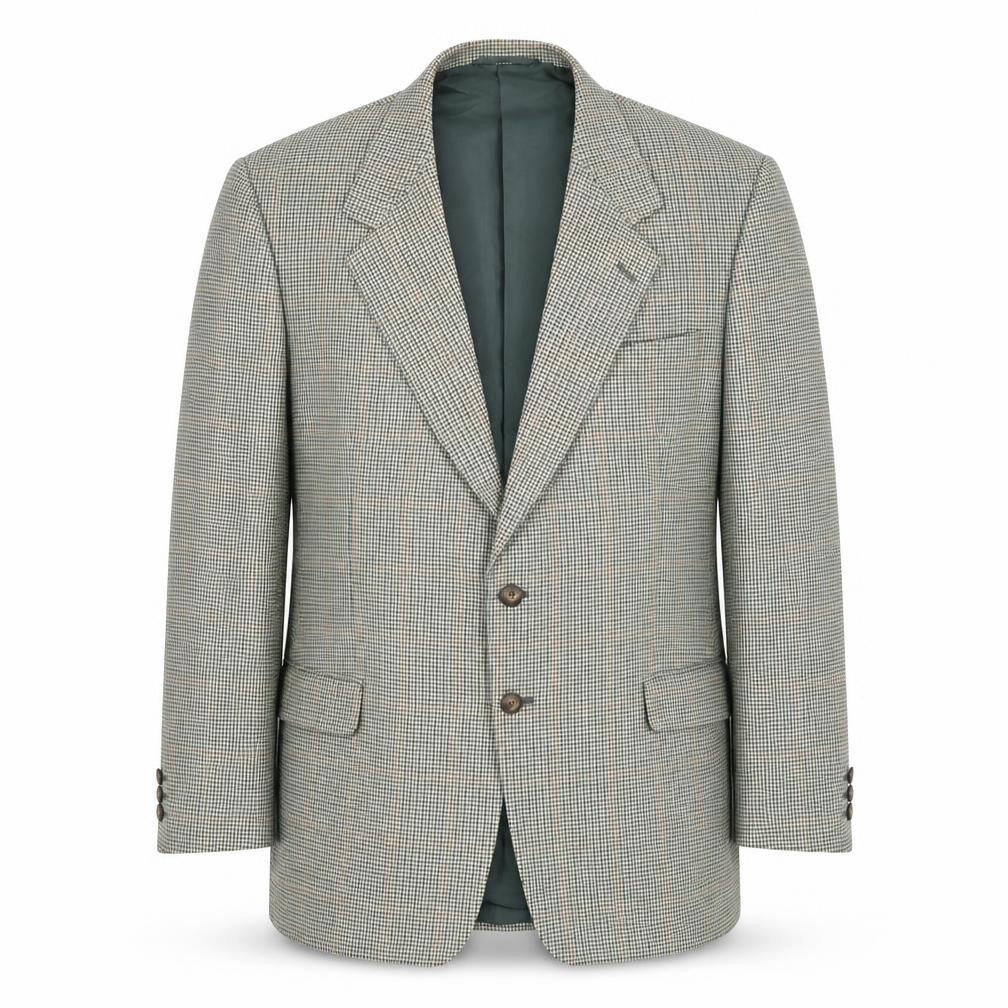 Enrico Gorlani Mens Green Houndstooth Polyester Jacket Suit Jacket Size 44