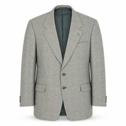 Enrico Gorlani Mens Green Houndstooth Polyester Jacket Suit Jacket Size 44