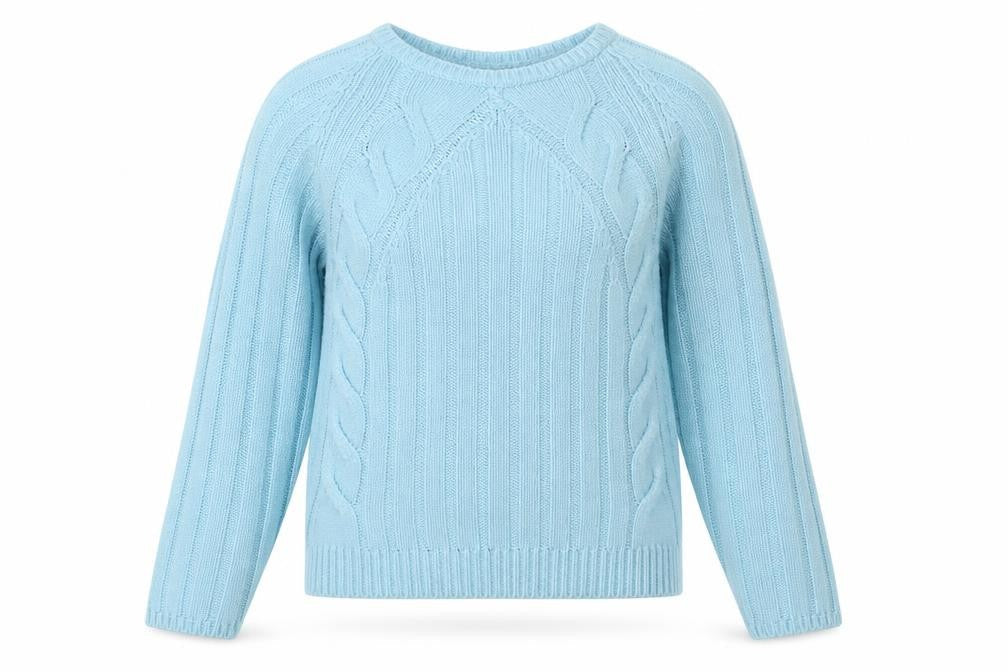 Izi Womens Blue Round Neck Acrylic Pullover Jumper Size S