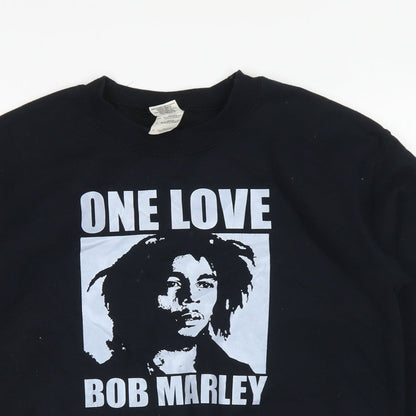 Preloved Gildan Womens Black Cotton Pullover Sweatshirt Size S Pullover - Bob Marley - Detail