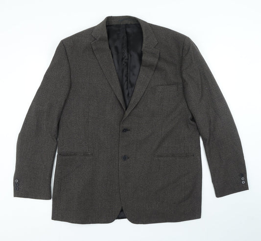 Karl Jackson Mens Brown Check Polyester Jacket Suit Jacket Size 46