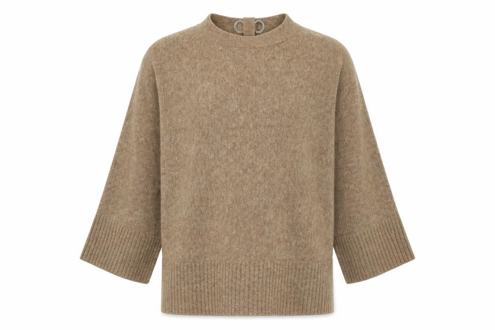 River Island Mens Beige Round Neck Acrylic Pullover Jumper Size S