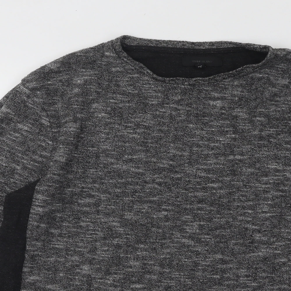 River Island Womens Grey Round Neck Acrylic Pullover Jumper Size S