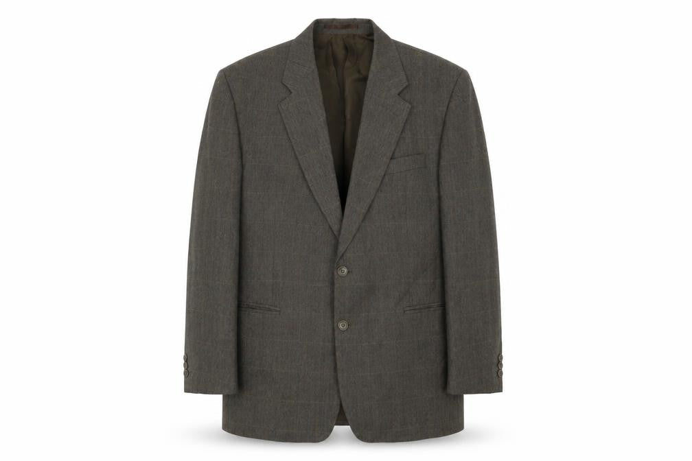 SCOTT Mens Brown Plaid Polyester Jacket Suit Jacket Size 44