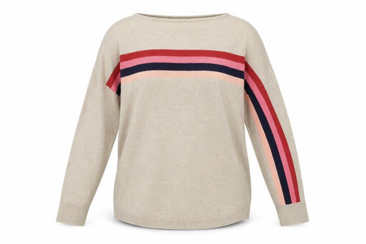 Oasis Womens Beige Round Neck Polyester Pullover Jumper Size S