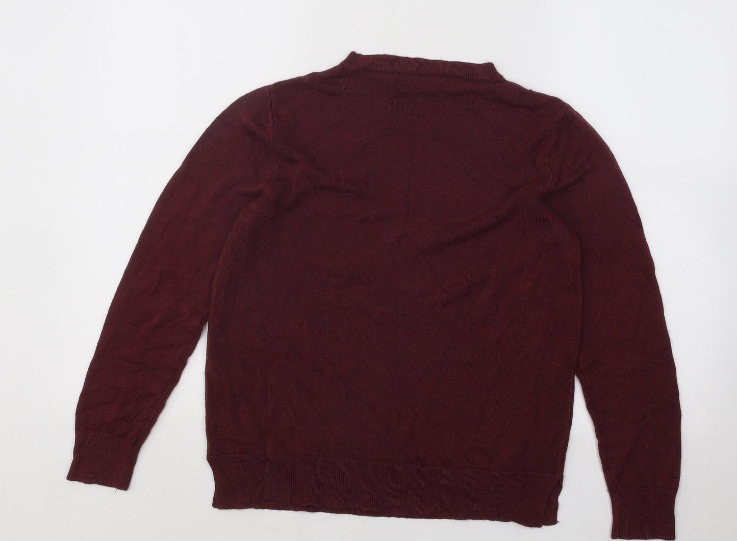 Marks and Spencer Womens Purple Round Neck Acrylic Pullover Jumper Size 14