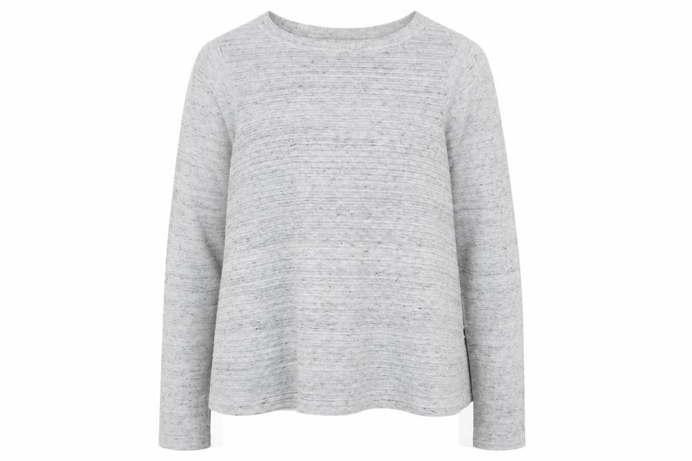 ASOS Womens Grey Round Neck Striped Polyester Pullover Jumper Size 8