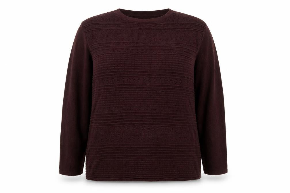 Warehouse Womens Purple Round Neck Geometric Viscose Pullover Jumper Size 12