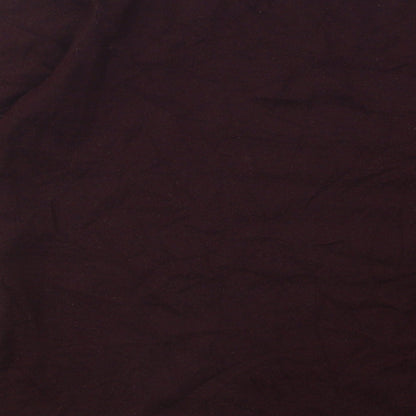 Warehouse Womens Purple Round Neck Geometric Viscose Pullover Jumper Size 12