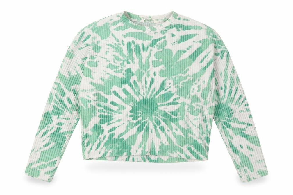 H&M Girls Green Round Neck Geometric Viscose Pullover Jumper Size 14-15 Years Pullover - Tie Dye