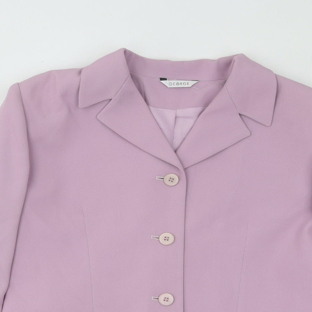 George Womens Purple Jacket Blazer Size 14 Button