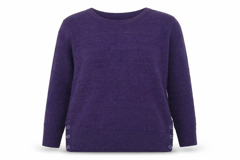 EWM Womens Purple Boat Neck Acrylic Pullover Jumper Size 14
