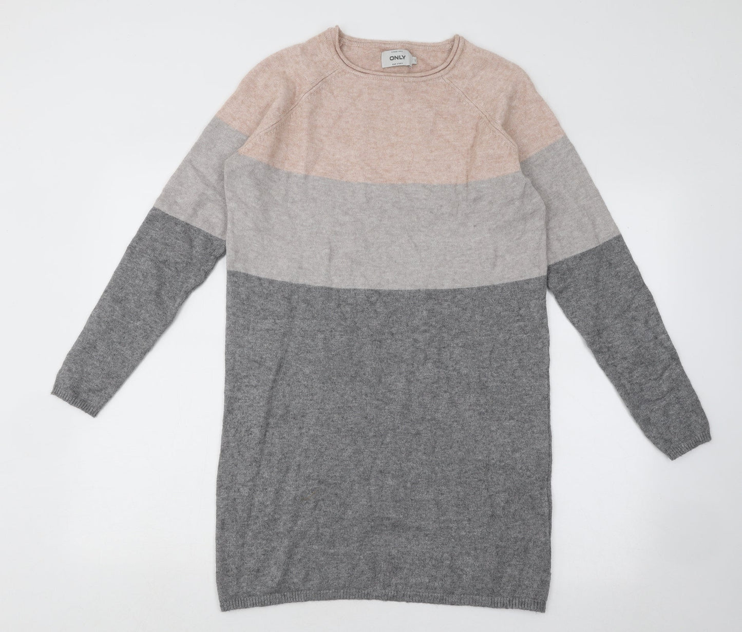 Only Womens Multicoloured Round Neck Acrylic Pullover Jumper Size S