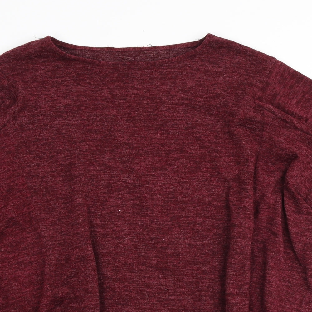 Preworn Womens Red Round Neck Polyester Pullover Jumper Size M - Waterfall