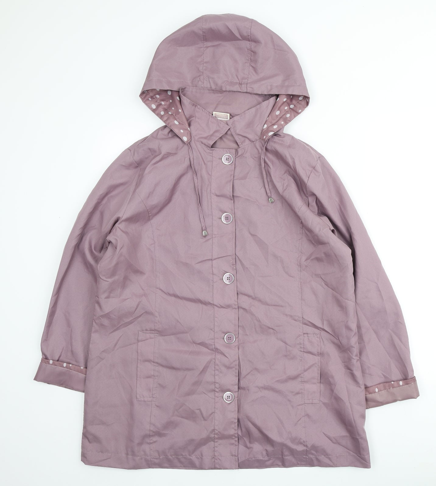 Anne De Lancay Womens Pink Anorak Coat Size M Button