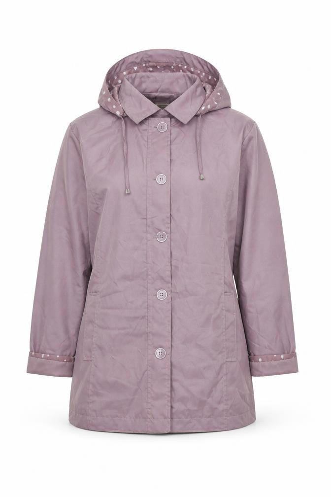 Anne De Lancay Womens Pink Anorak Coat Size M Button