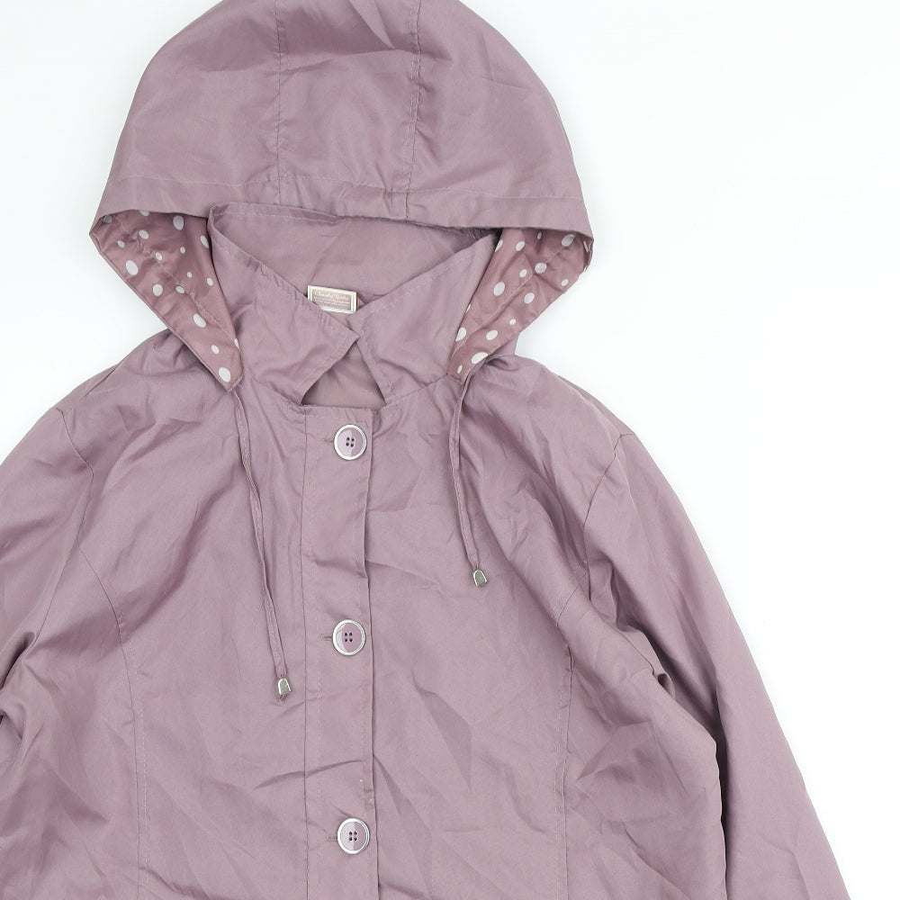 Anne De Lancay Womens Pink Anorak Coat Size M Button