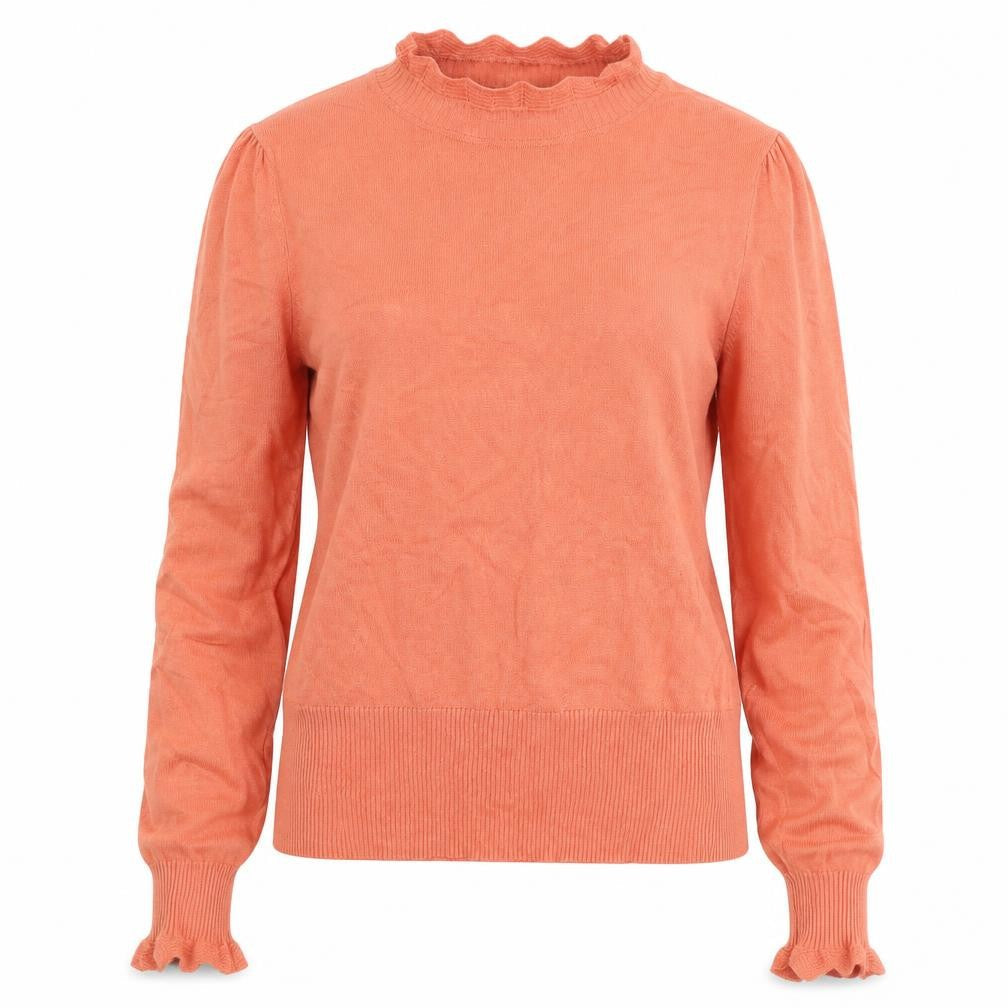 Oasis Womens Orange Mock Neck Viscose Pullover Jumper Size S