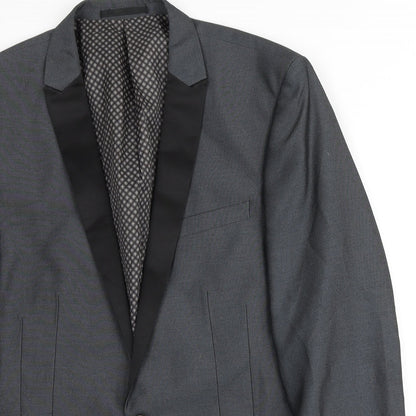 Preloved NEXT Mens Grey Polyester Blazer - Detail