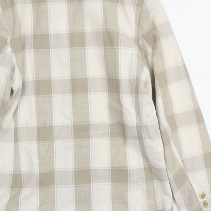 Classics Woman Womens Ivory Plaid Viscose Jacket Blazer Size 12