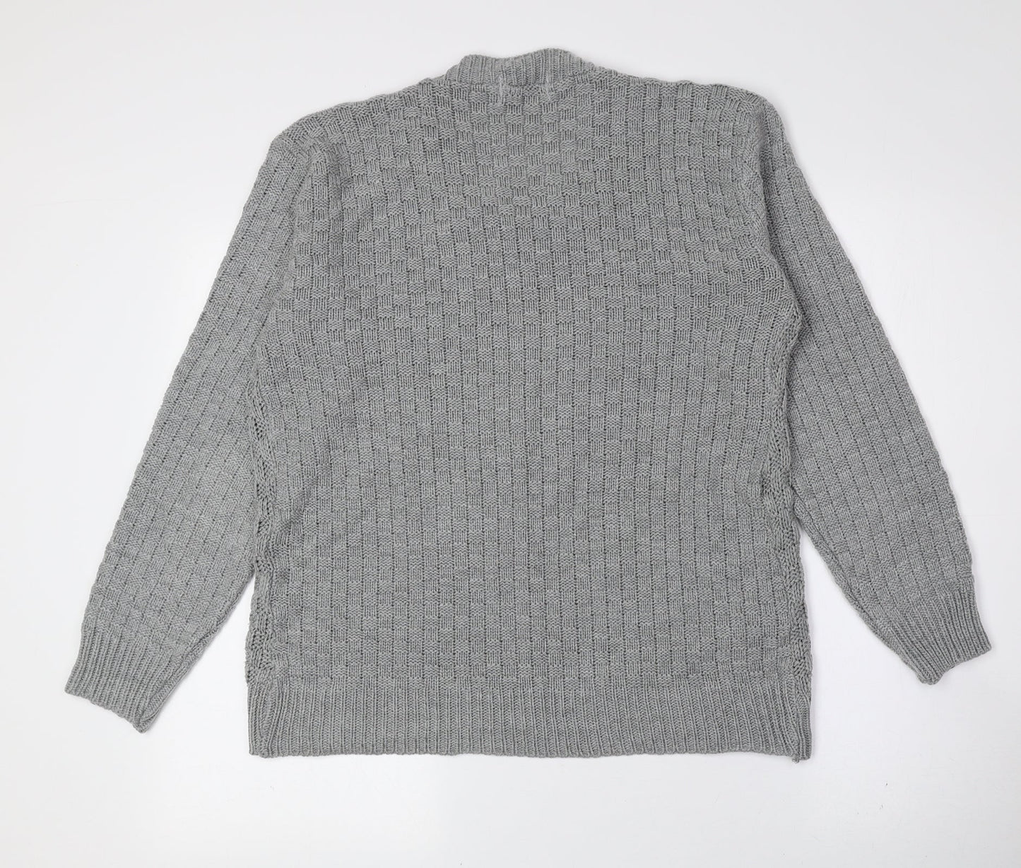 BE JEALOUS Mens Grey Crew Neck Acrylic Pullover Jumper Size M