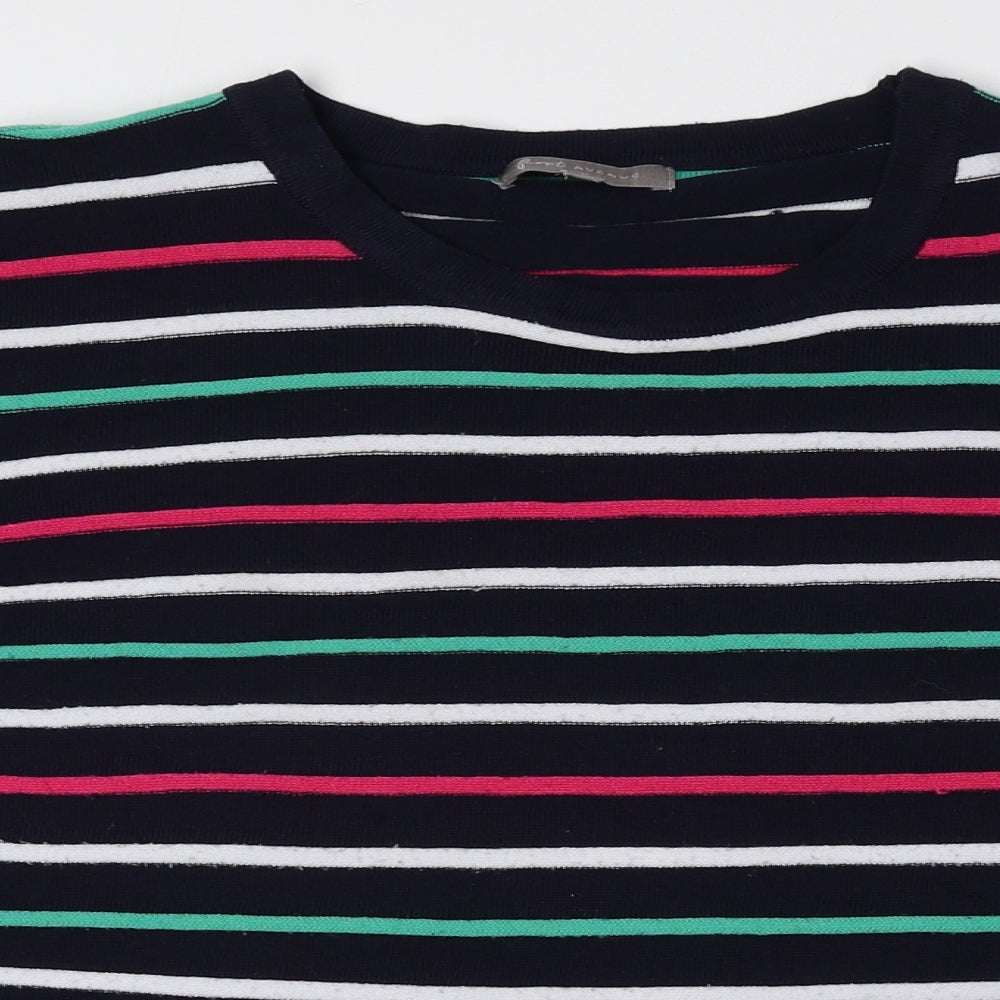 First Avenue Womens Multicoloured Round Neck Striped Polyester Pullover Jumper Size L