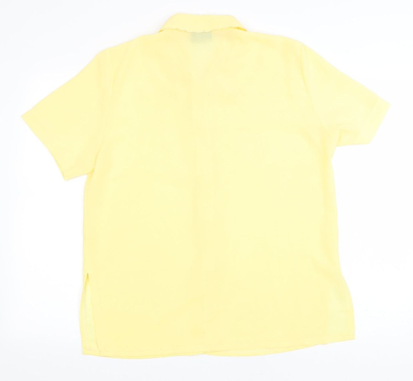 Saloos Womens Yellow Polyester Basic Button-Up Size 14 Collared
