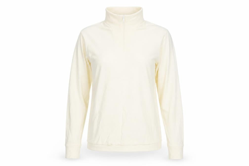 St Michael Womens Ivory Cotton Pullover Sweatshirt Size M Zip
