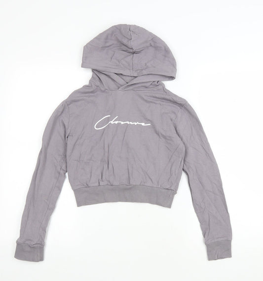 Closure Womens Grey Cotton Pullover Hoodie Size 6 Pullover