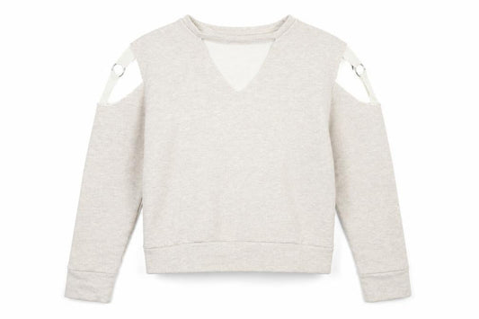 Boohoo Womens Beige Polyester Pullover Sweatshirt Size 8 Pullover - Keyhole neck