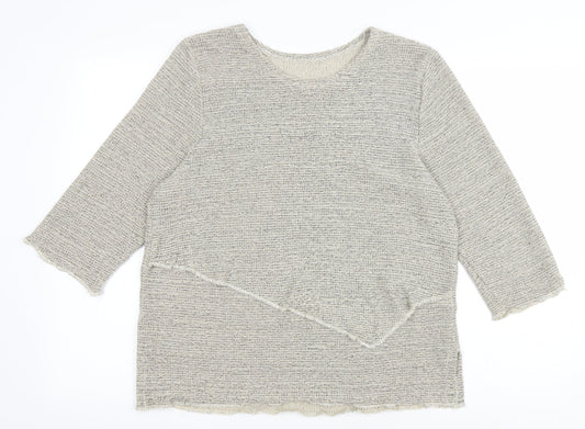 Preworn Womens Beige Collared Cotton Pullover Jumper Size XL