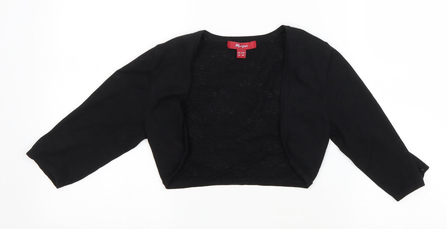 Monsoon Womens Black V-Neck Polyester Shrug Jumper Size 10