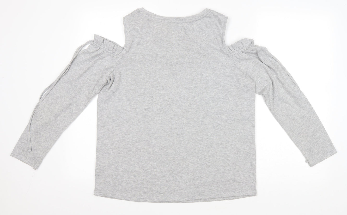 Papaya Womens Grey Polyester Pullover Sweatshirt Size 14 Pullover - Cold Shoulder