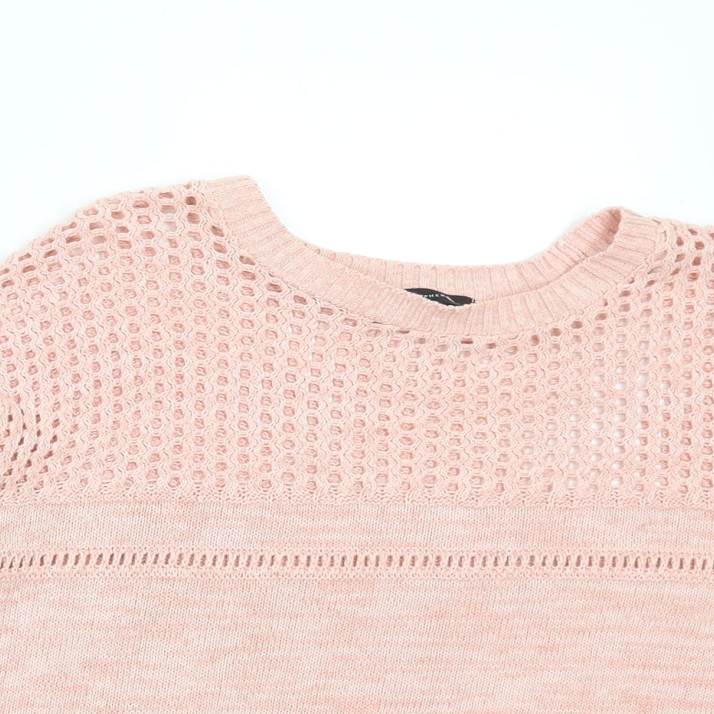 Atmosphere Womens Pink Boat Neck Cotton Pullover Jumper Size M
