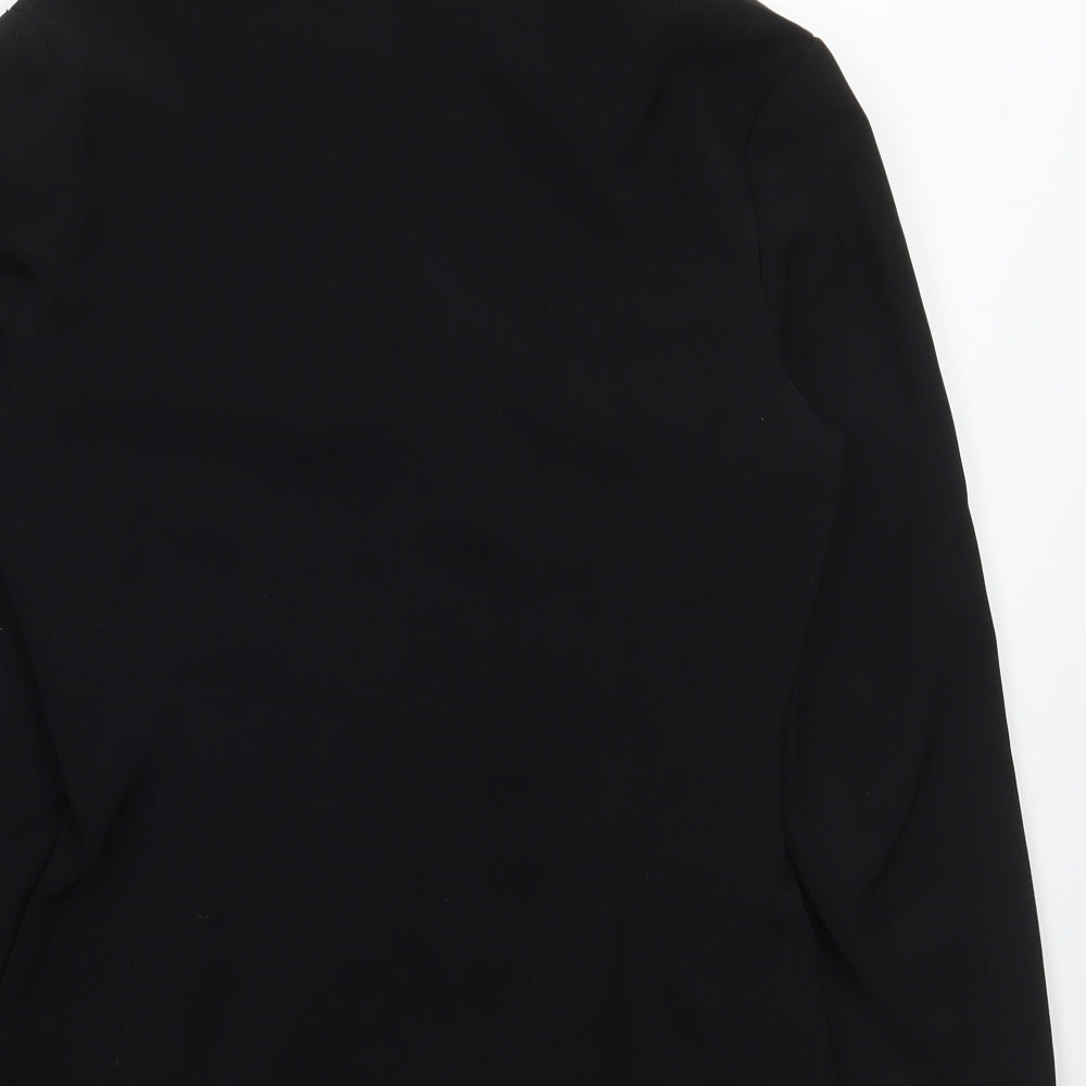 AMARANTO Womens Black Jacket Blazer Size 10 Button
