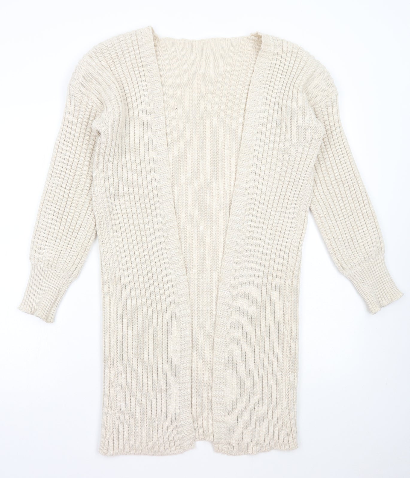 Preworn Womens Beige V-Neck Acrylic Cardigan Jumper Size S
