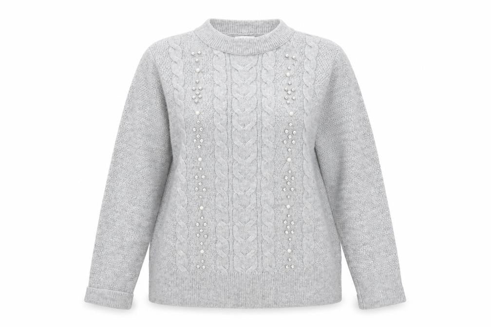 Matalan Womens Grey Round Neck Acrylic Pullover Jumper Size L