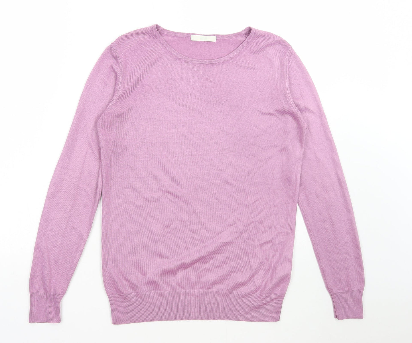 Marks and Spencer Womens Purple Round Neck Acrylic Pullover Jumper Size 8
