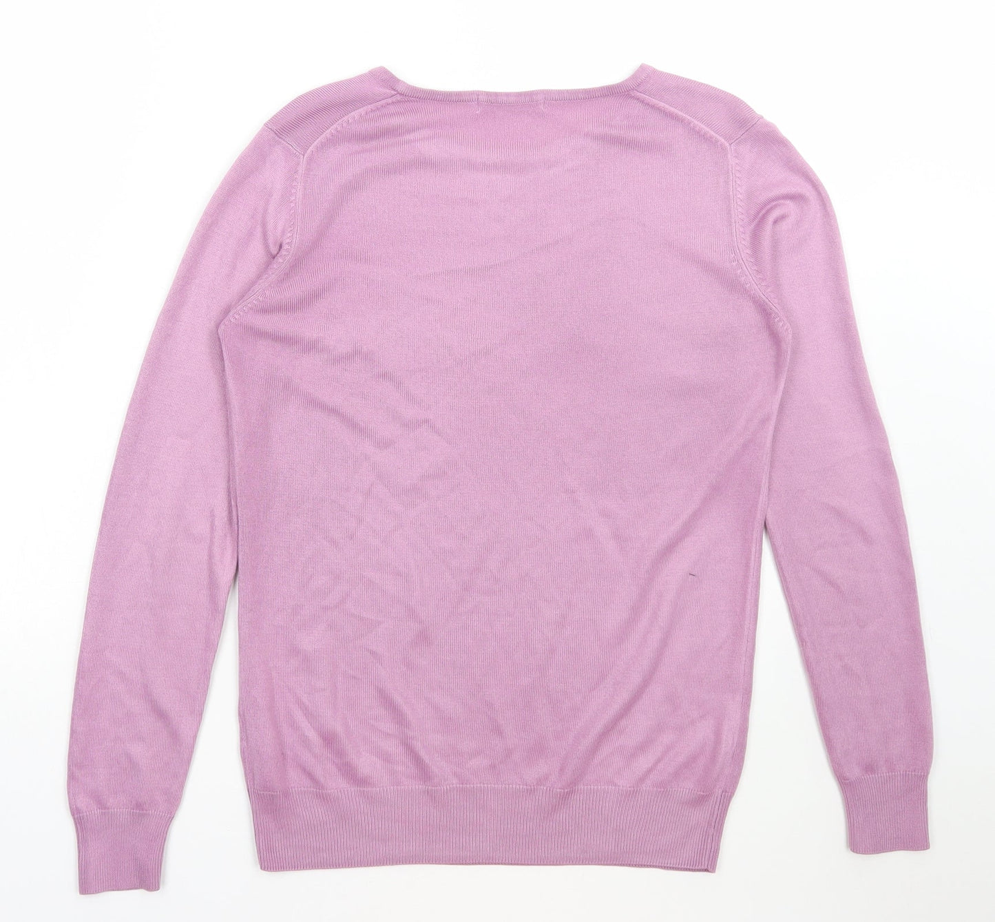 Marks and Spencer Womens Purple Round Neck Acrylic Pullover Jumper Size 8